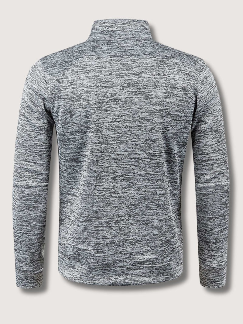 Full-Zip Knit Cardigan For Men, Long Sleeve Casual Layering Sweater
