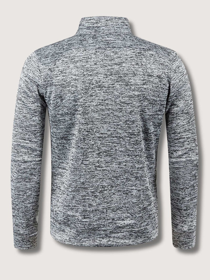 Full-Zip Knit Cardigan For Men, Long Sleeve Casual Layering Sweater