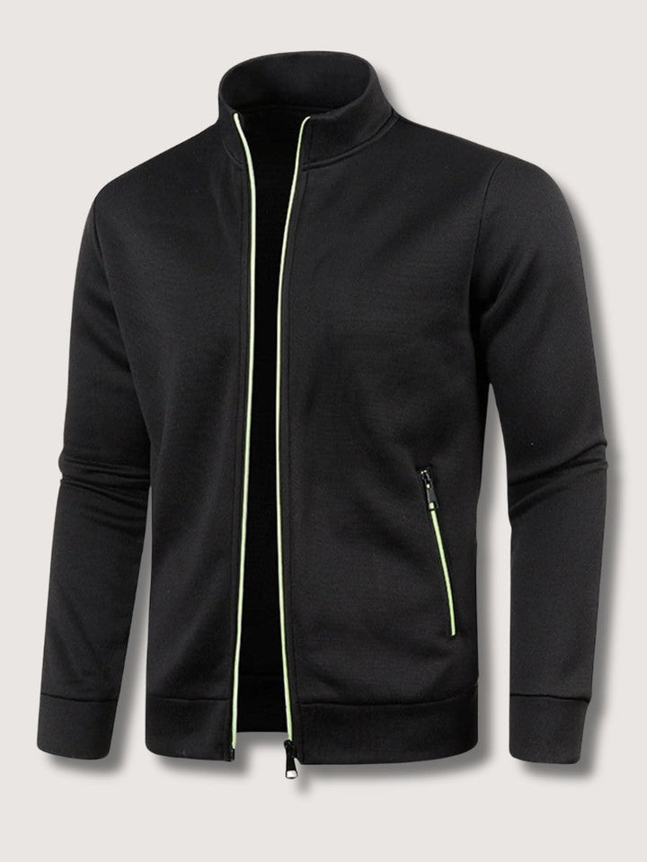 Full-Zip Knit Cardigan For Men, Long Sleeve Casual Layering Sweater