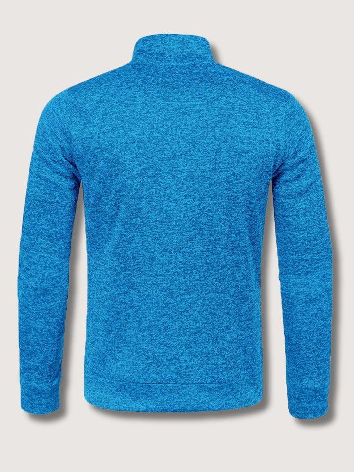 Full-Zip Knit Cardigan For Men, Long Sleeve Casual Layering Sweater