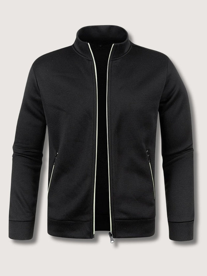 Full-Zip Knit Cardigan For Men, Long Sleeve Casual Layering Sweater