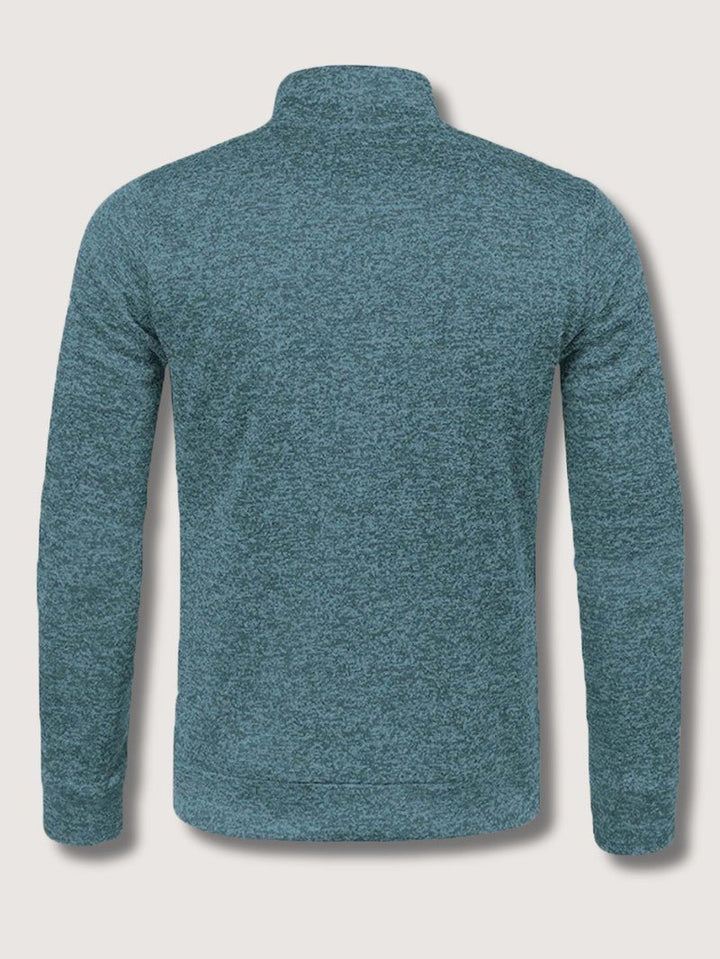 Full-Zip Knit Cardigan For Men, Long Sleeve Casual Layering Sweater
