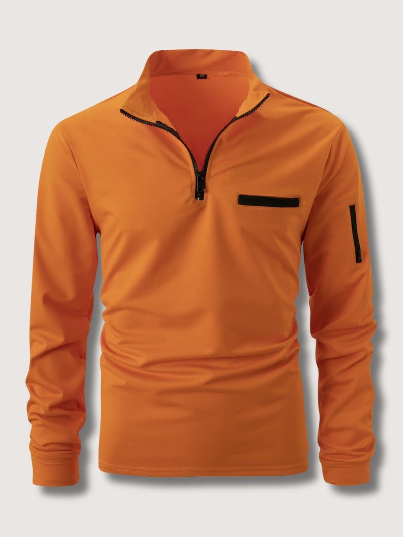 Quarter Zip Sweater For Men, Fine Merino Wool, Slim Fit