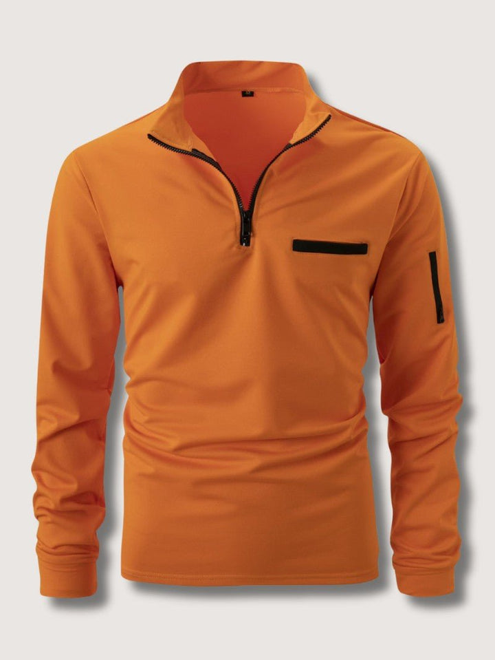 Quarter Zip Sweater For Men, Fine Merino Wool, Slim Fit