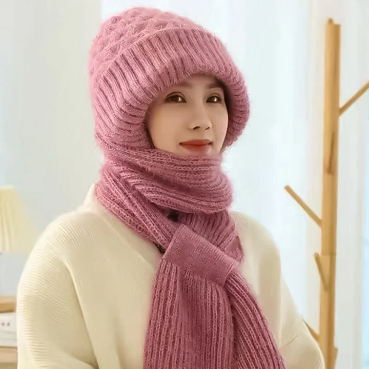 Winter Windproof Hat For Women With Integrated Ear Protection And Scarf