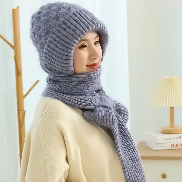 Winter Windproof Hat For Women With Integrated Ear Protection And Scarf