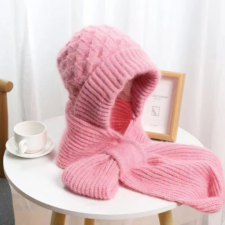 Winter Windproof Hat For Women With Integrated Ear Protection And Scarf