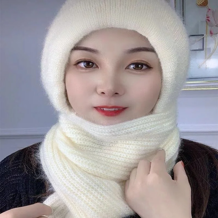 Winter Windproof Hat For Women With Integrated Ear Protection And Scarf