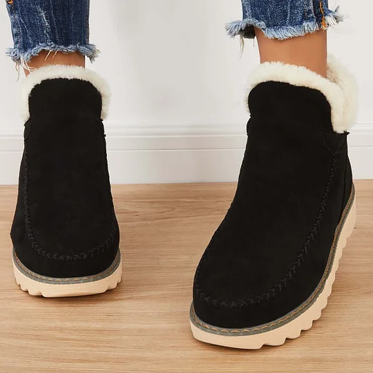 Ankle Boots For Winter Insulated Waterproof Warm Fleece Lining Non Slip Traction