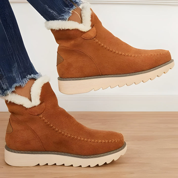 Ankle Boots For Winter Insulated Waterproof Warm Fleece Lining Non Slip Traction