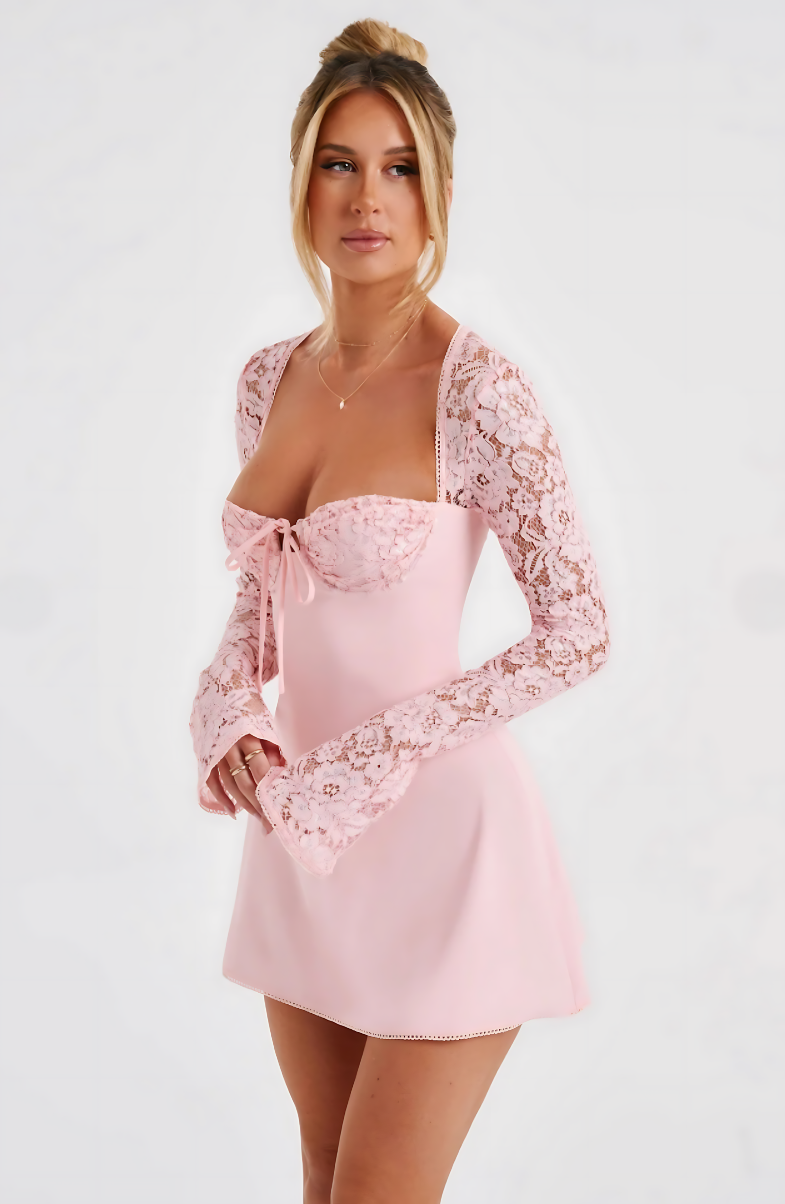 SOPHIA MINI DRESS - FROSTED PINK