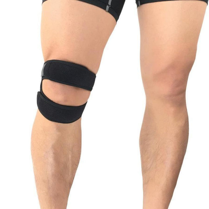 Dual Strap Knee Brace with Silicone Pad and Adjustable Compression Compression System