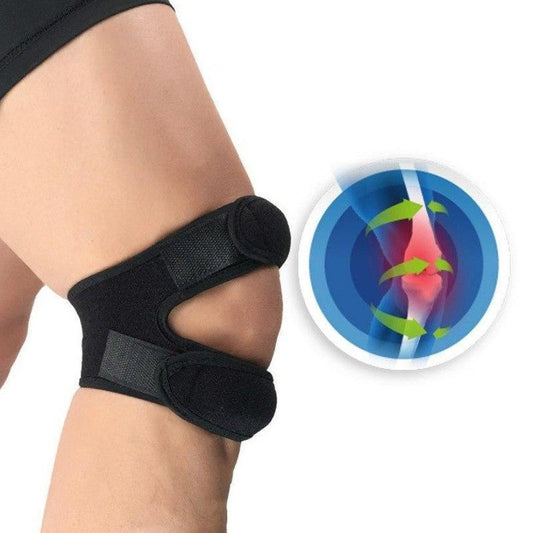 Dual Strap Knee Brace with Silicone Pad and Adjustable Compression Compression System