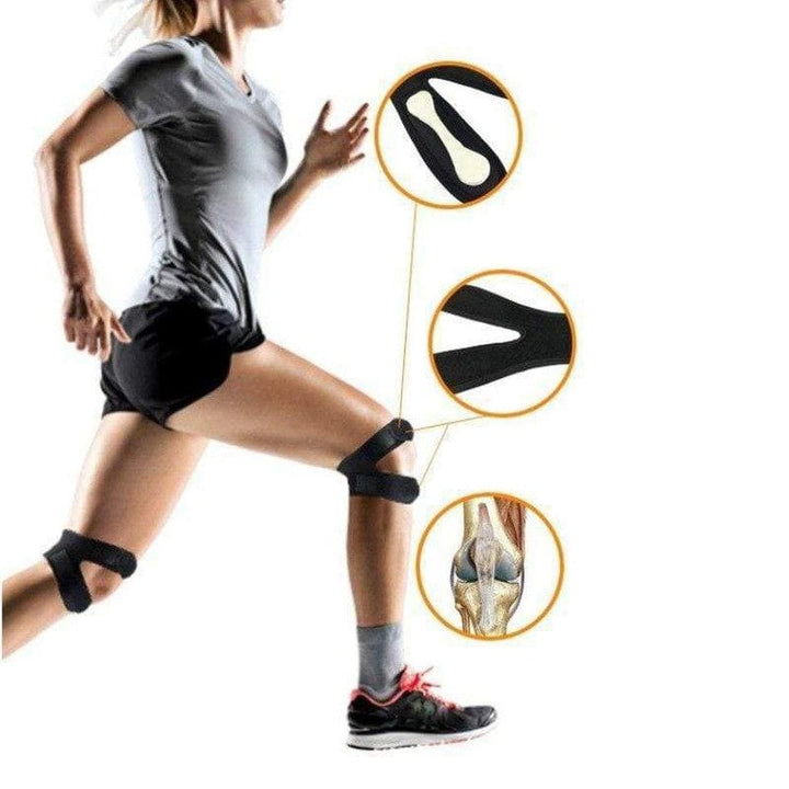 Dual Strap Knee Brace with Silicone Pad and Adjustable Compression Compression System