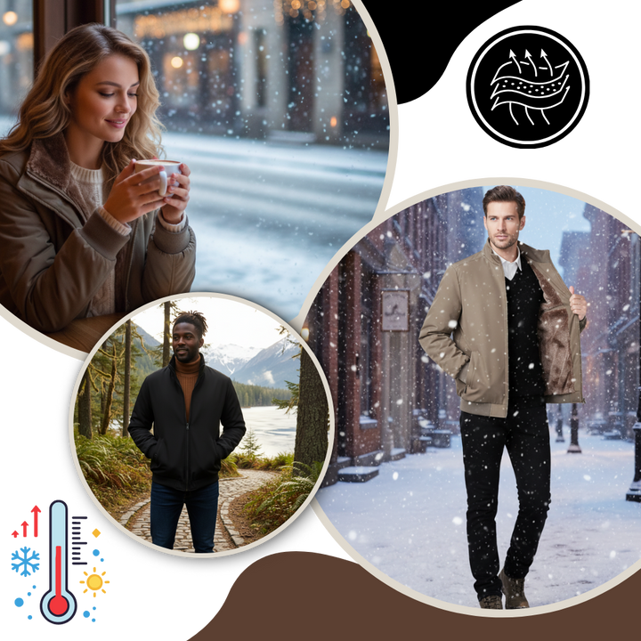 Thermal Jacket Plus Size Warm Fleece Lined Cold Weather Coat