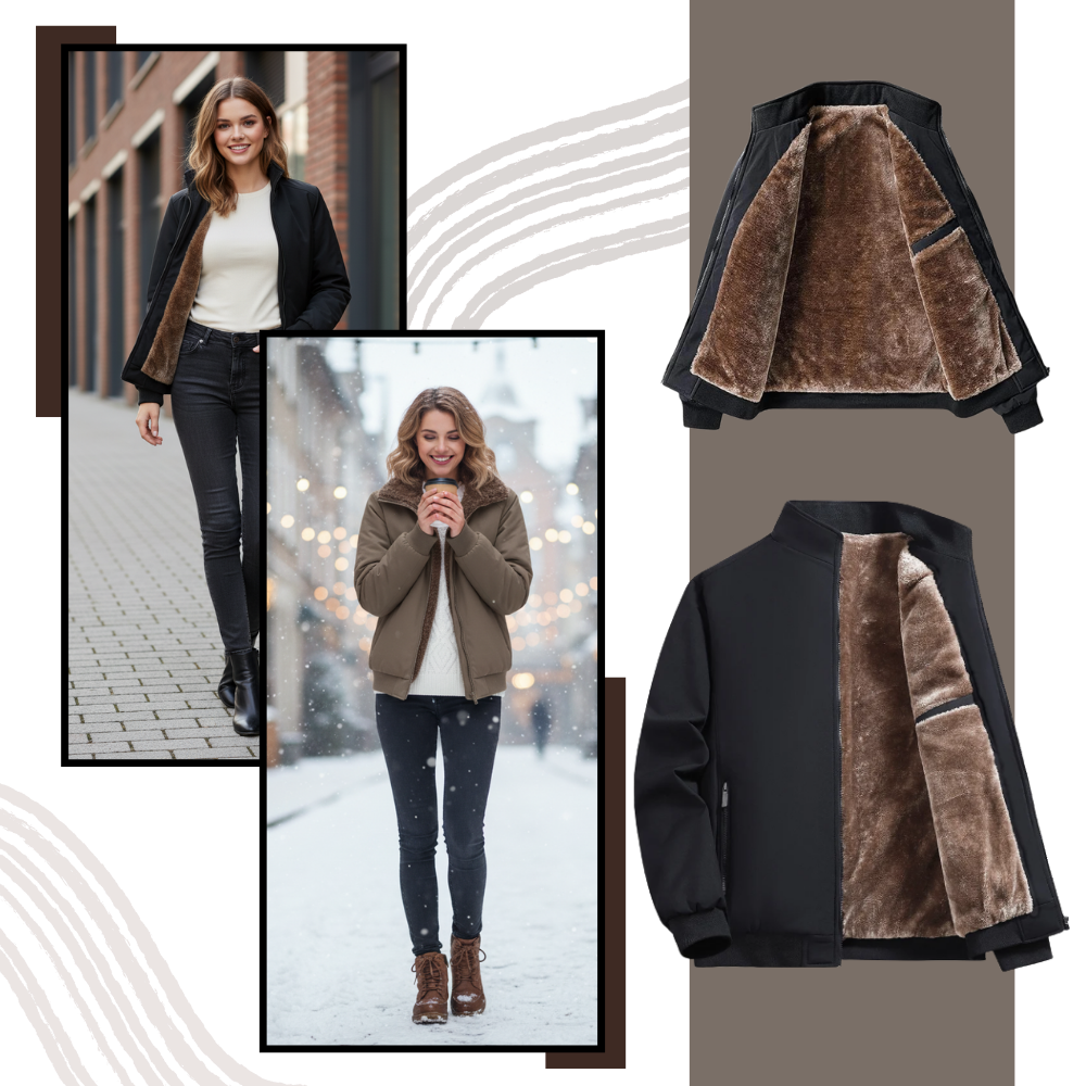 Thermal Jacket Plus Size Warm Fleece Lined Cold Weather Coat