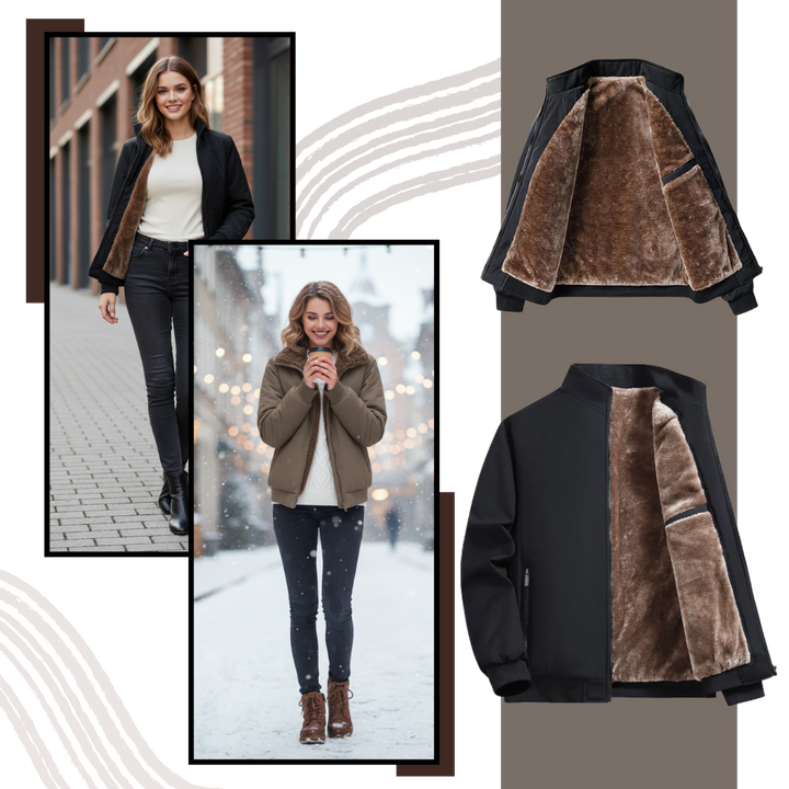Thermal Jacket Plus Size Warm Fleece Lined Cold Weather Coat