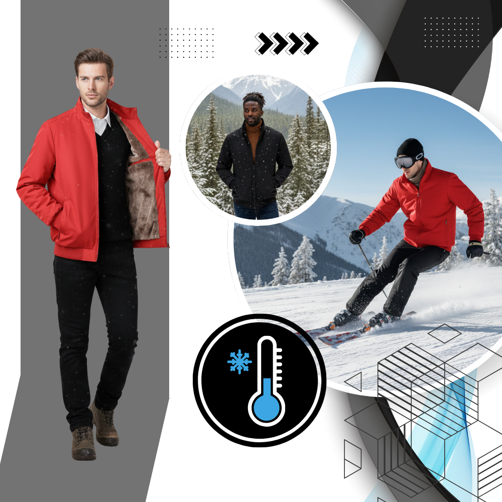 Thermal Jacket Plus Size Warm Fleece Lined Cold Weather Coat