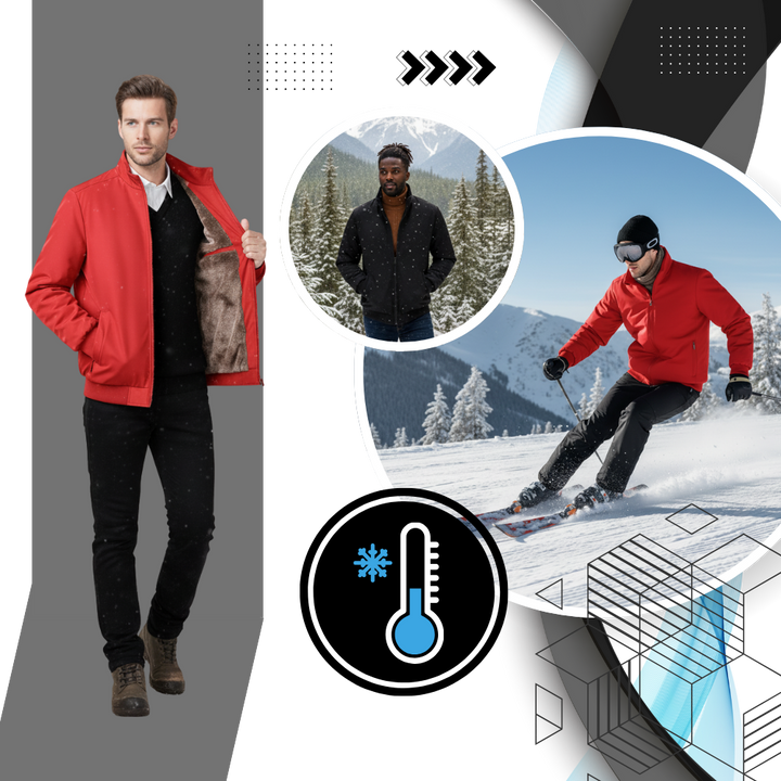 Thermal Jacket Plus Size Warm Fleece Lined Cold Weather Coat