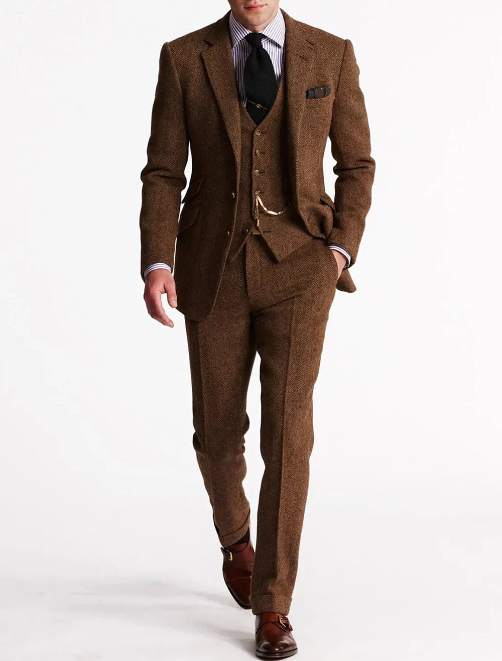 Classic Tweed Formal Suit Set For Weddings And Special Events