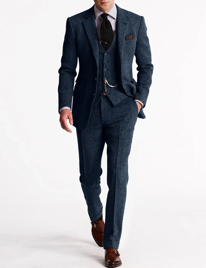 Classic Tweed Formal Suit Set For Weddings And Special Events