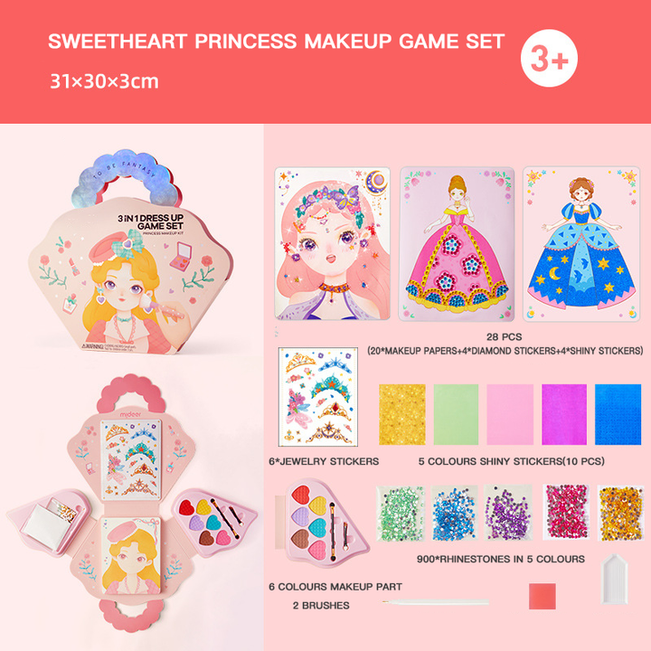 Princess 3-in-1 Dress Up And Makeup Game Set