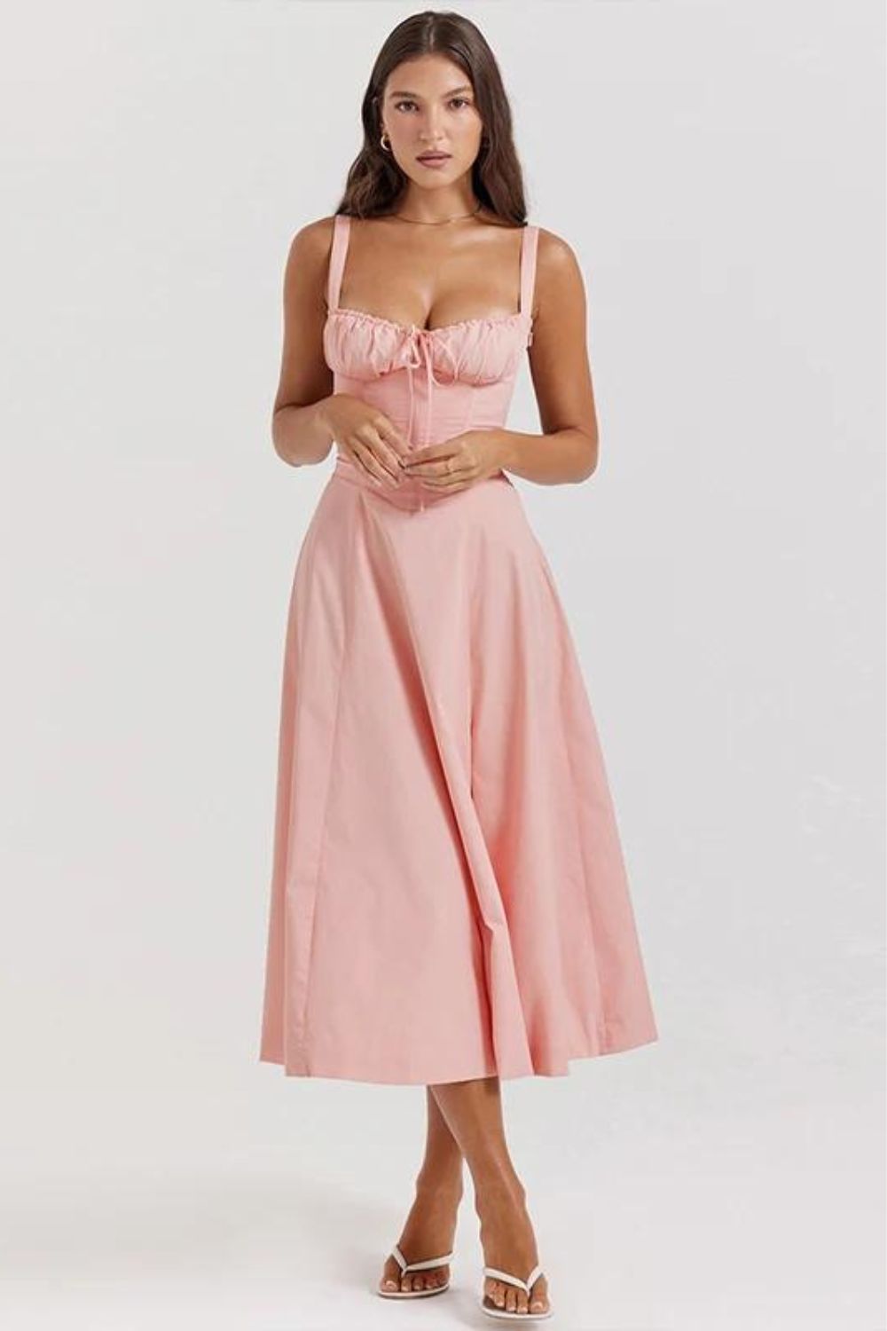 CHLOE MIDI DRESS - FROSTED ROSE