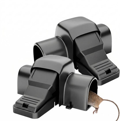 Enclosed Rodent Traps with Dual Openings and Pressure Trigger, 2 Pack