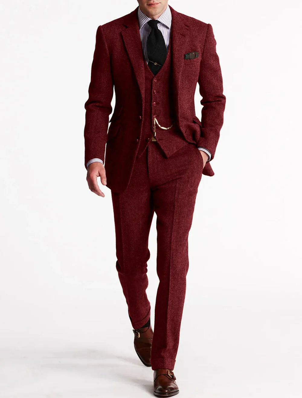 Classic Tweed Formal Suit Set For Weddings And Special Events