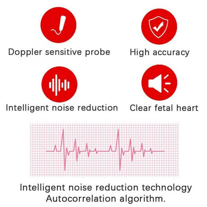 Portable Fetal Doppler Monitor with 3MHz Probe and Backlit LCD Display