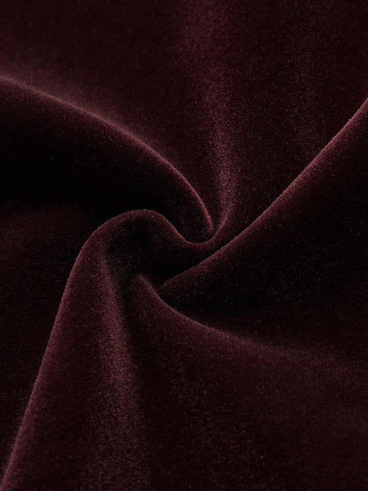 Polyester Velvet Top with Long Sleeves and Hip Length for Work and Events