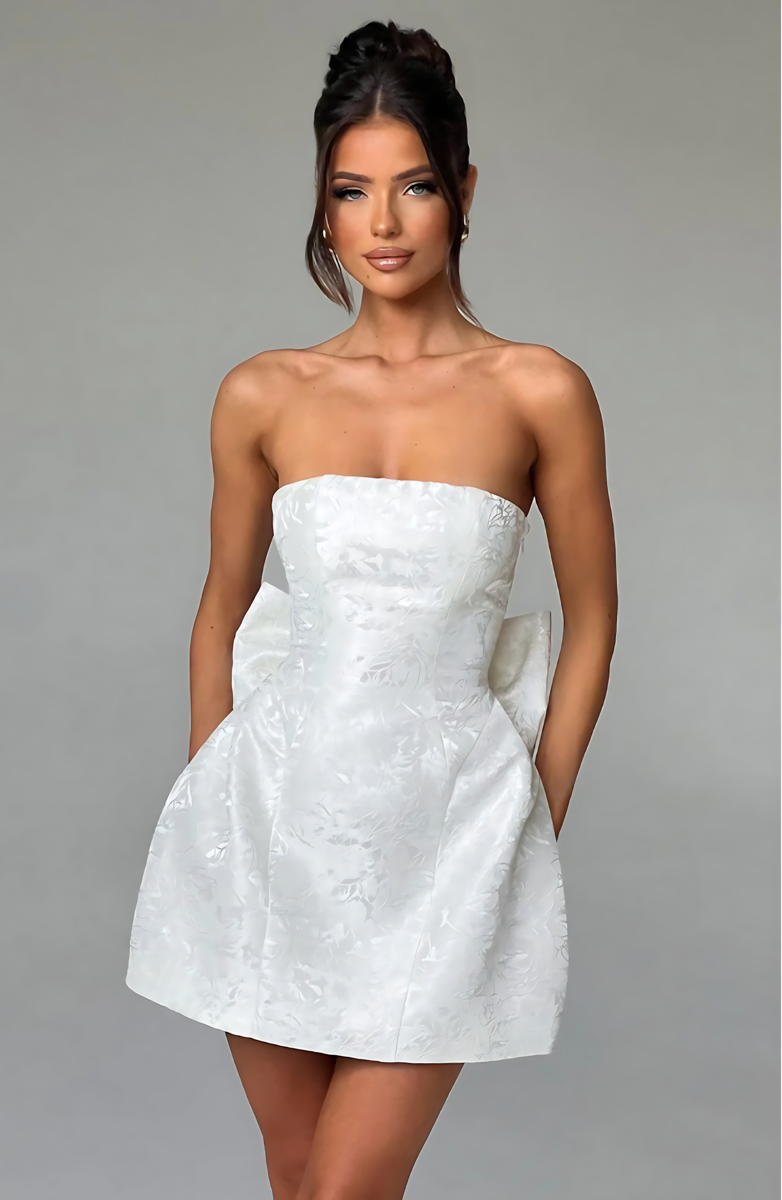 EVE MINI DRESS - FROSTED WHITE