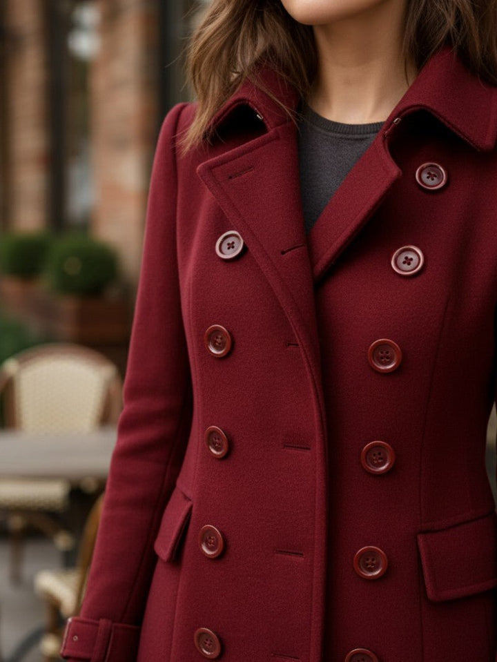 Double-Breasted Coat For Women Classic Tailored Everyday Outerwear