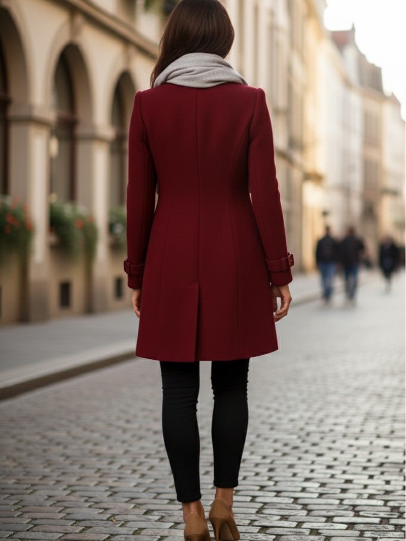 Double-Breasted Coat For Women Classic Tailored Everyday Outerwear