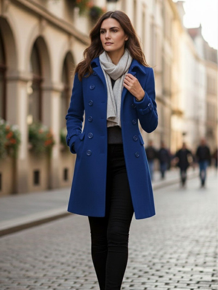 Double-Breasted Coat For Women Classic Tailored Everyday Outerwear