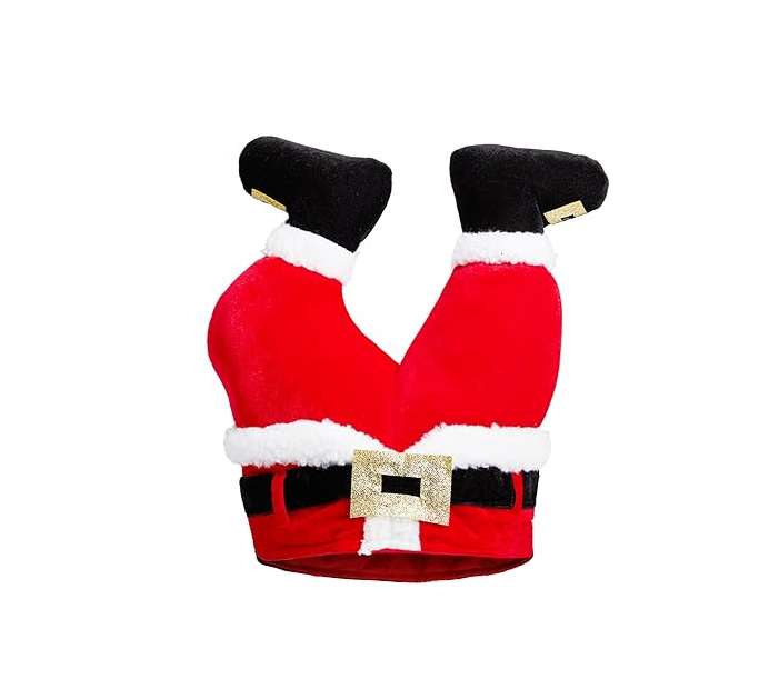 Christmas Elf Pants Beanie Funny Red Holiday Party Costume Hat