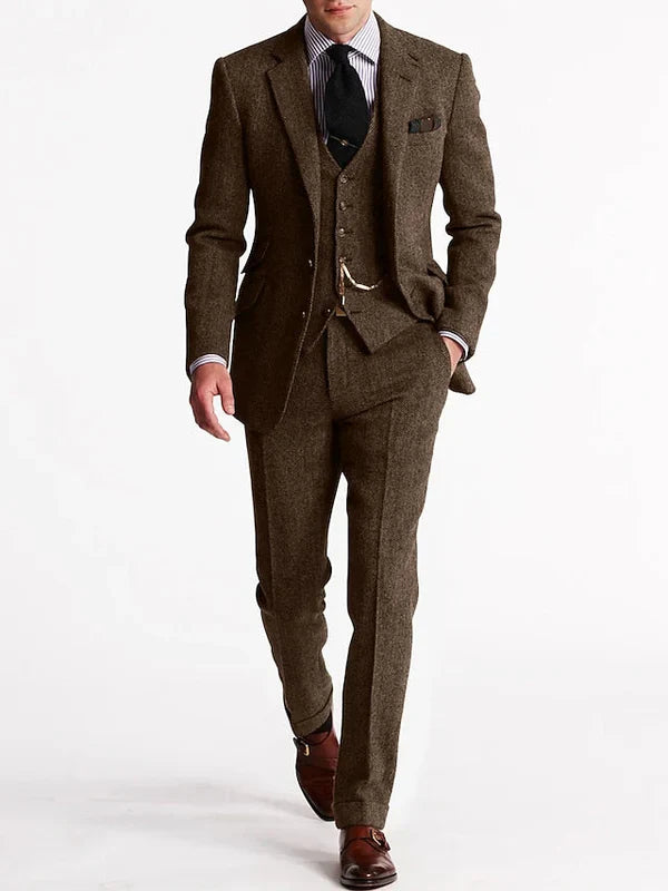 Classic Tweed Formal Suit Set For Weddings And Special Events