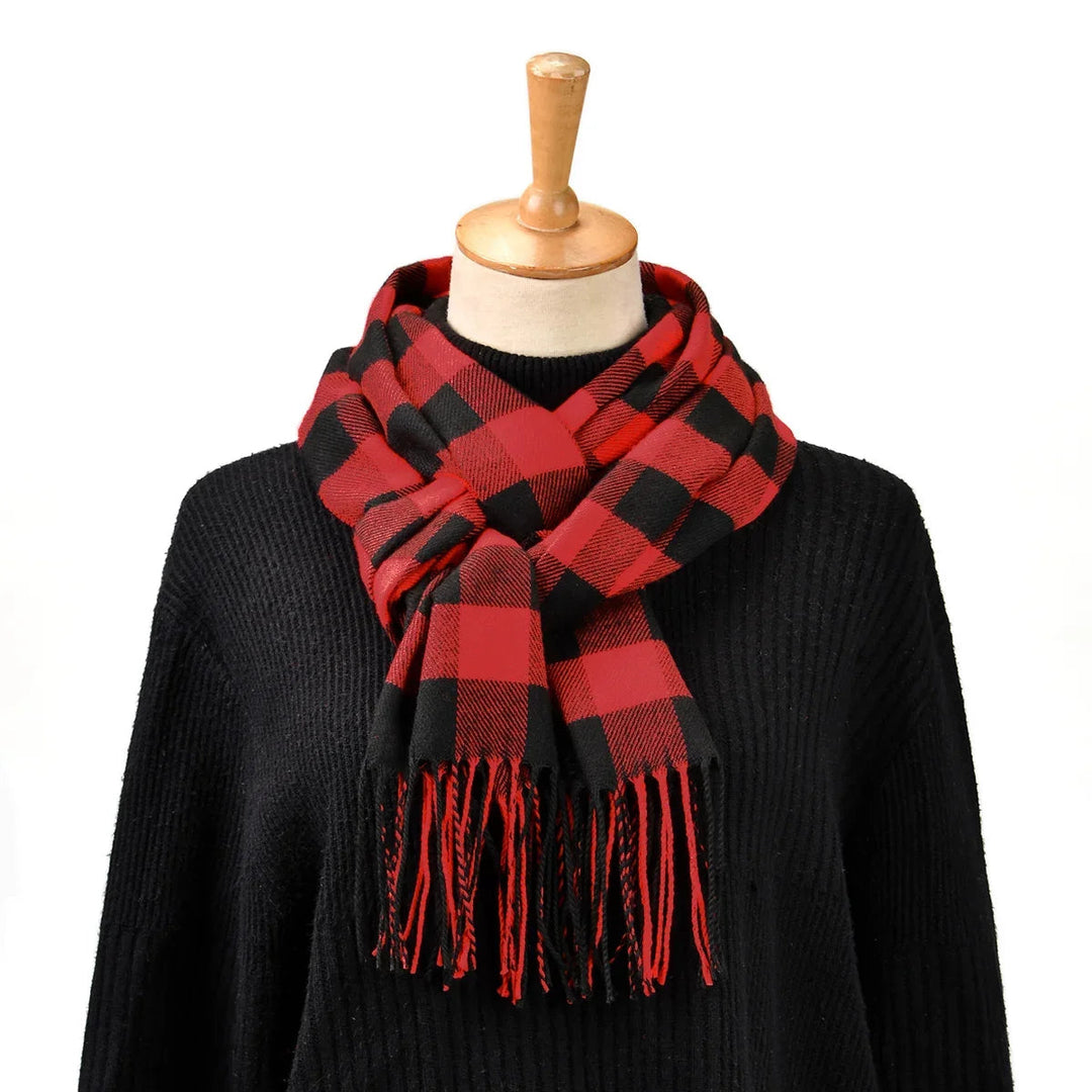 Cashmere Plaid Winter Scarf For Men Soft Warm Classic Accessory