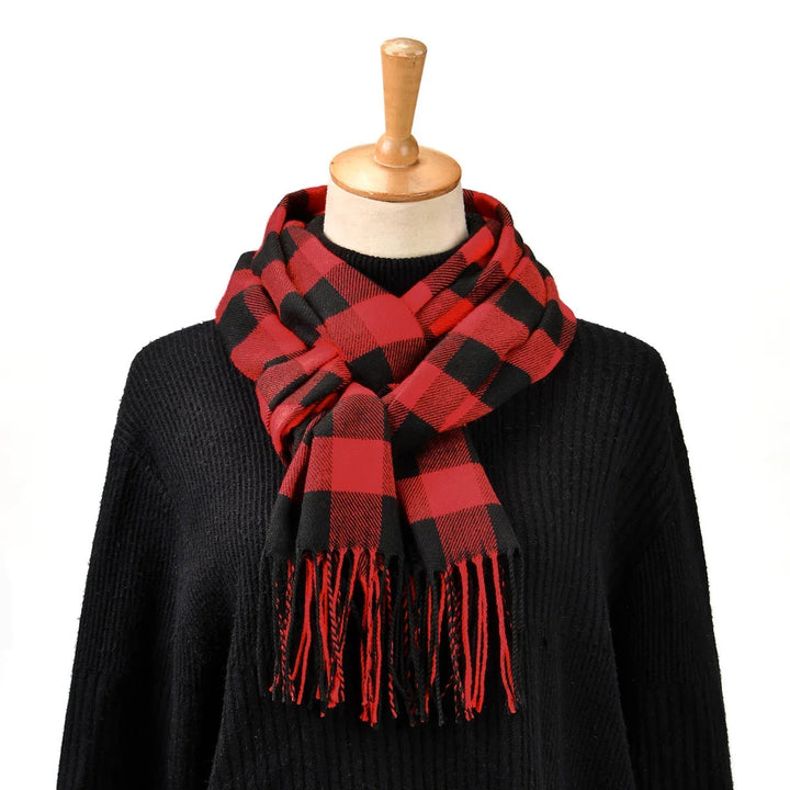 Cashmere Plaid Winter Scarf For Men Soft Warm Classic Accessory